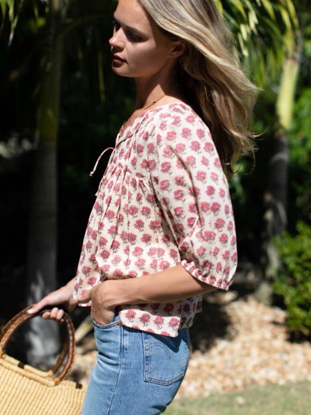 Emerson Fry Puff Isla Top in Alma Print from their India Collection